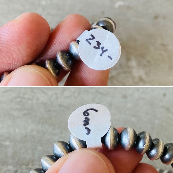 SOLD ♥️ Navajo ♥️ Preston Haley Sterling Silver 6mm Handmade Pearls Bracelet - Picture 8 of 11